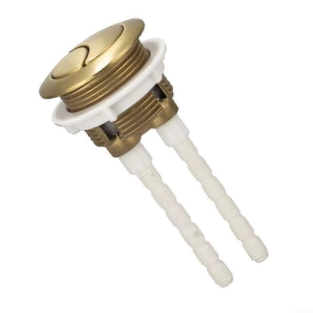Flush Button Brushed Brass Universally Toilet Dual Flush Button Fit 38mm Cistern Hole, Powerful and