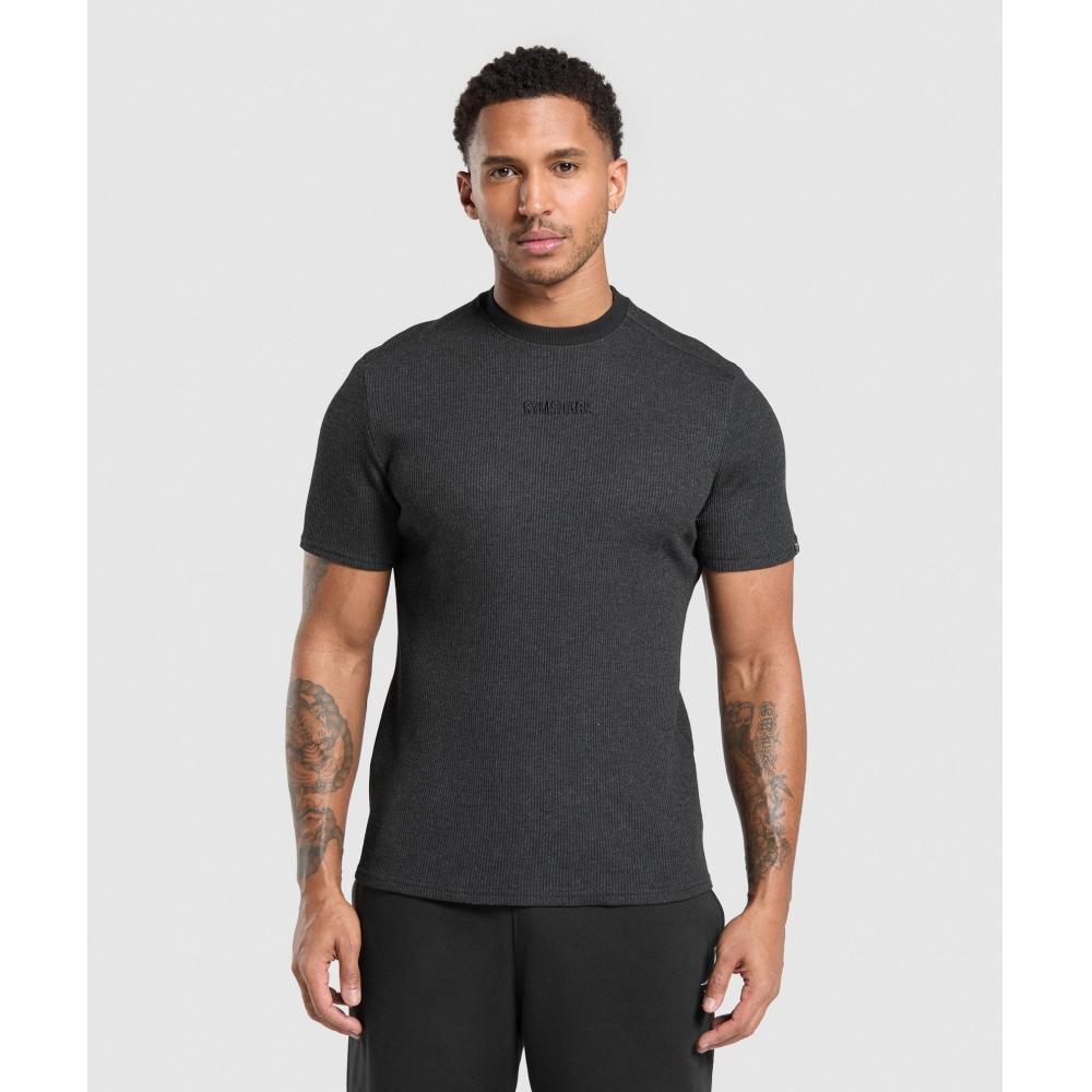 

Gymshark Футболка с вафельным узором, черная A1b9m Bc8x S