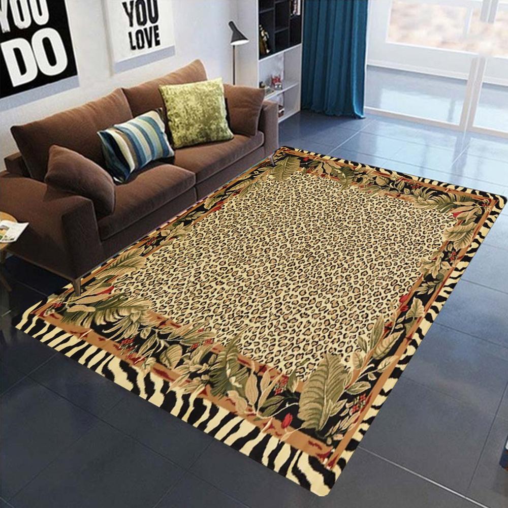 

Animal Print Pattern Area Rug With Leopard Zebra Designs Fashionable Floor Decor Comfortable Carpet For Living Room Bedroom 40x60cm