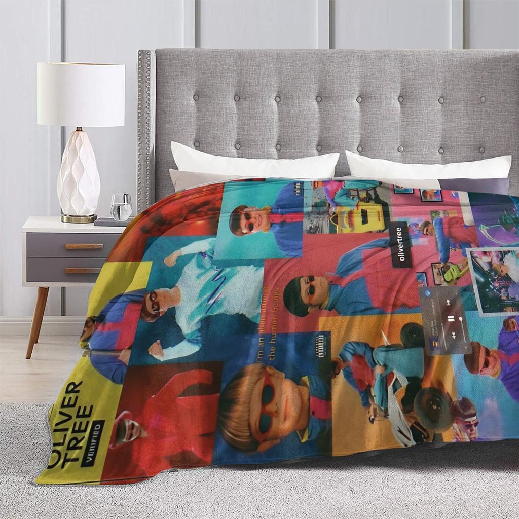 Jonghyun Oliver Tree Coperte Lavorate a Maglia Pile Morbide Coperte da Lancio per Auto Divano Divano Letto Tappeto