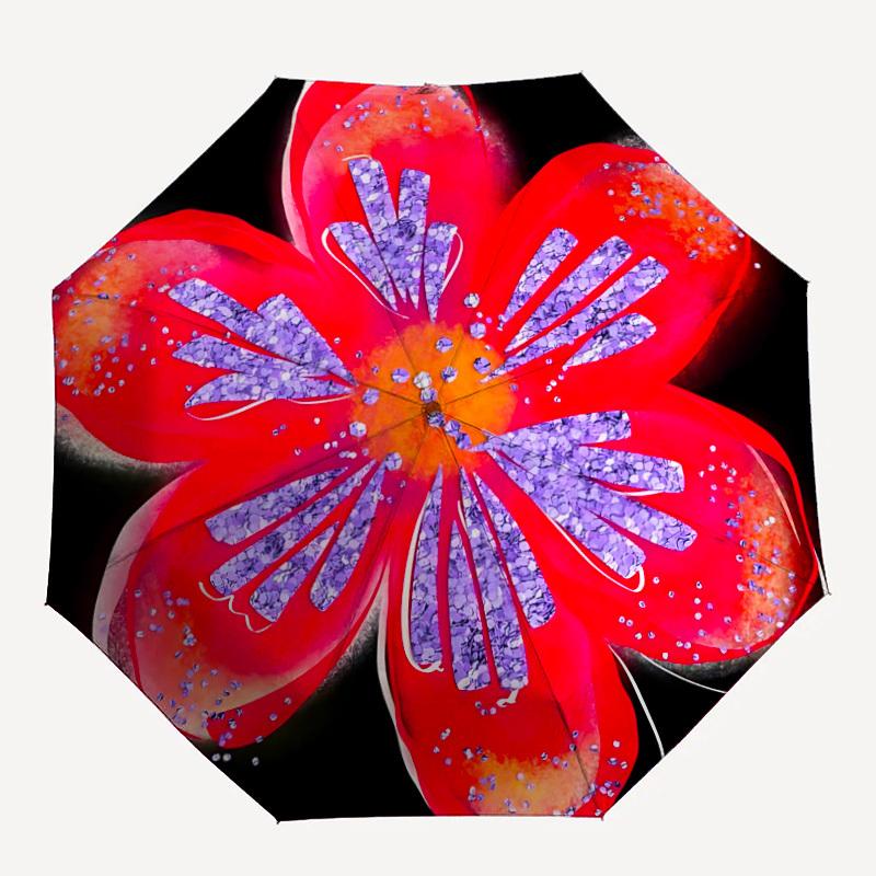 

1pc Floral Pattern Automatic Umbrella - 8-Rib Durable Frame, Portable Fashion Accessory & Holiday Gift yy251117131