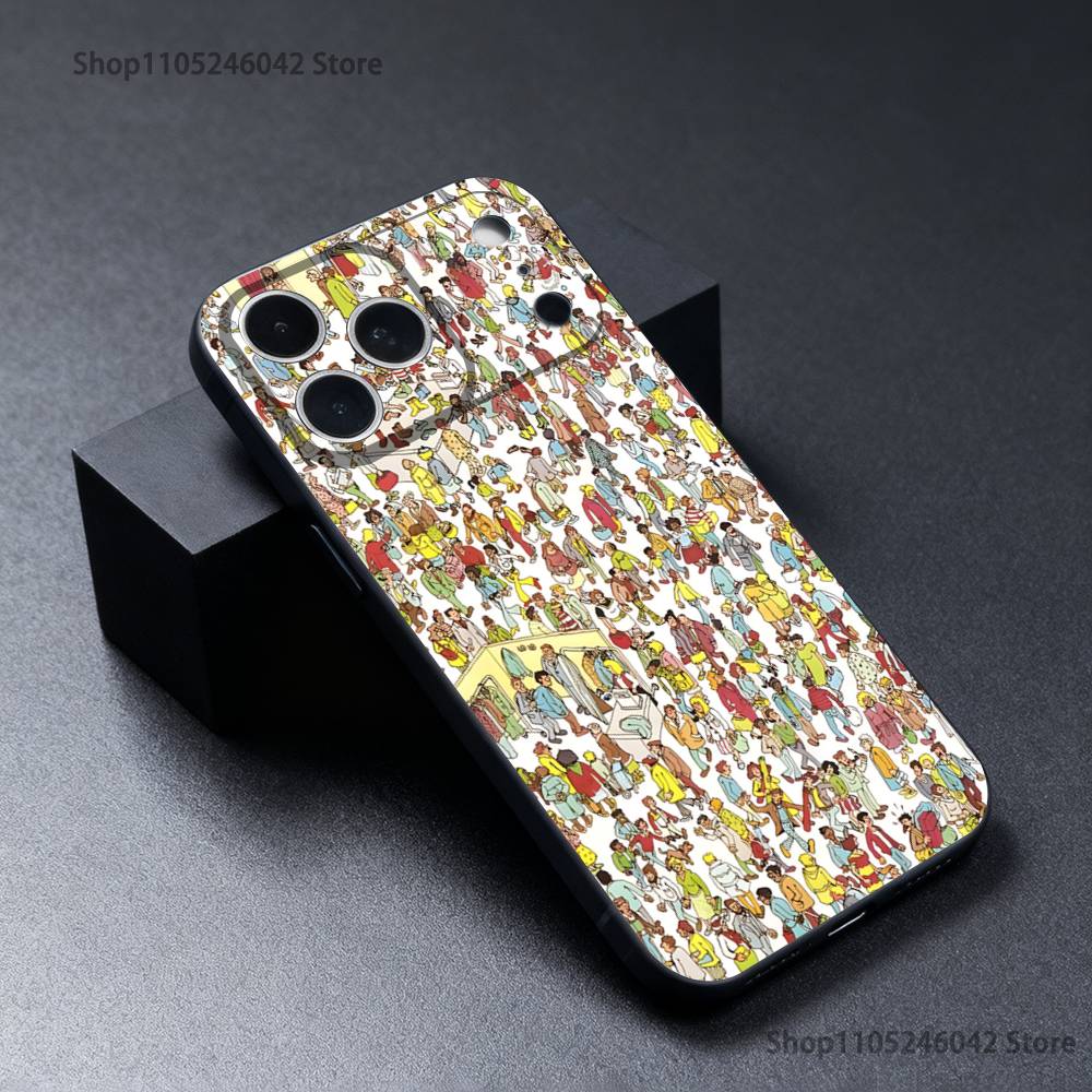 

Game Wheres W-WallyS Waldo Book Wear-resistant Phone Case For iPhone 17,16,15,14,13,12,Pro,XS,Max,XR,Plus,E,SE4 Black Soft Cover iPhone14ProMax