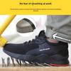 Men's All-Season Steel Toe Safety Shoes, Anti-Smash/Stab, Breathable Big G Weave, Rubber Sole