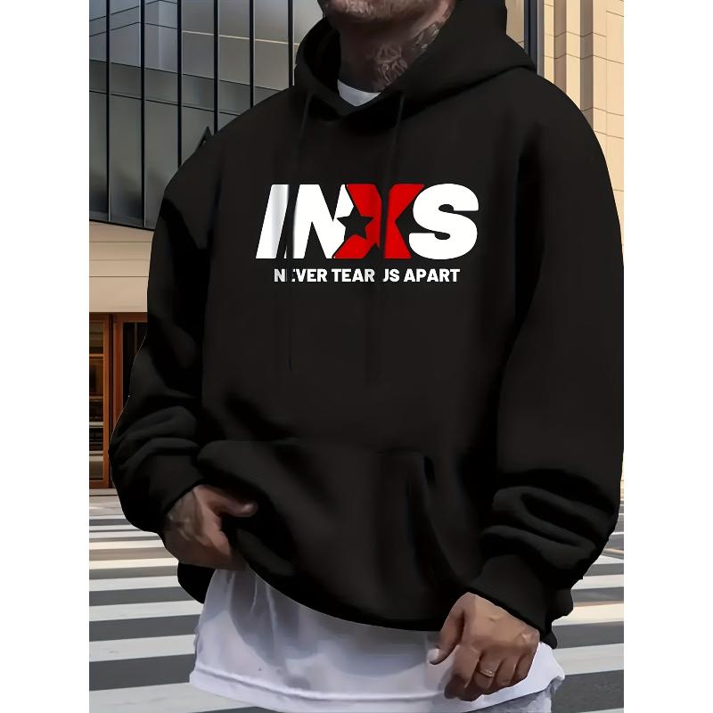 Men s Pullover Hoodie Sweatshirt, Loose Fit, Polyester Casual Hooded Sweatshirt XXL чёрный
