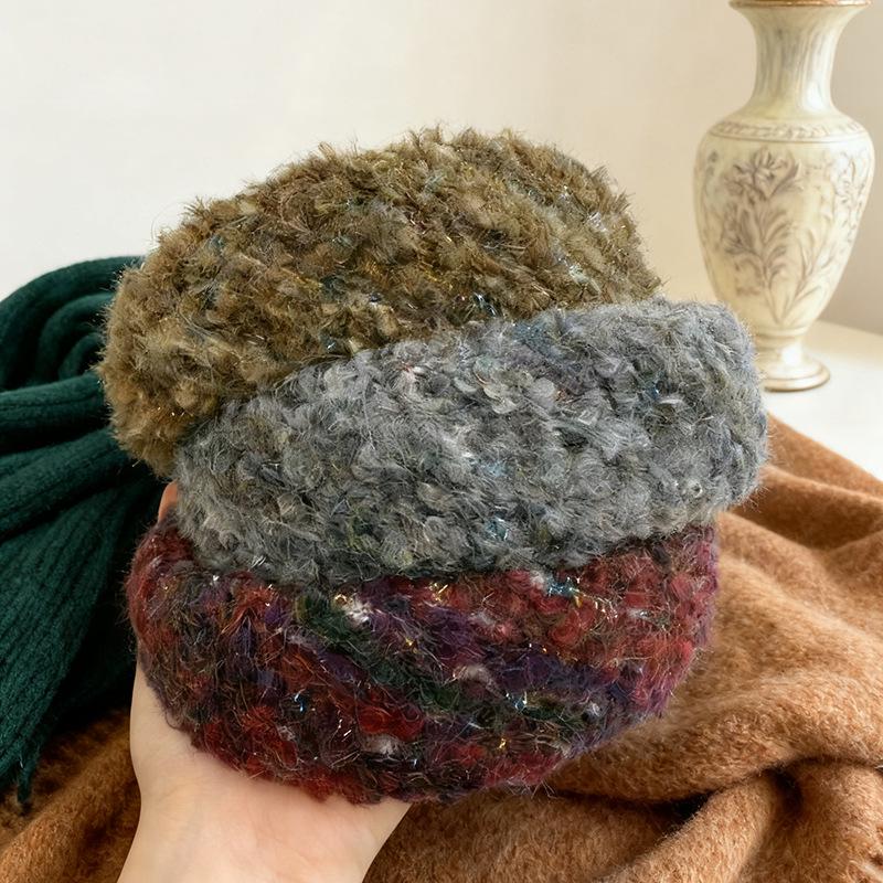 Women's High-End Woolen Headband: Elegant, Wide-Brimmed, Versatile for Face Washing & Hair Styling