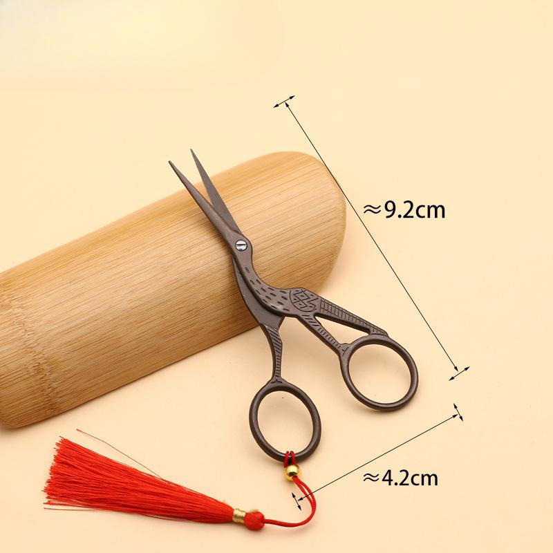 Cross Stitch Embroidery Scissors Classical Style Dragon And Phoenix Crane Tailor Scissors Exquisite Relief Medium And Small Retro Metal Scissors