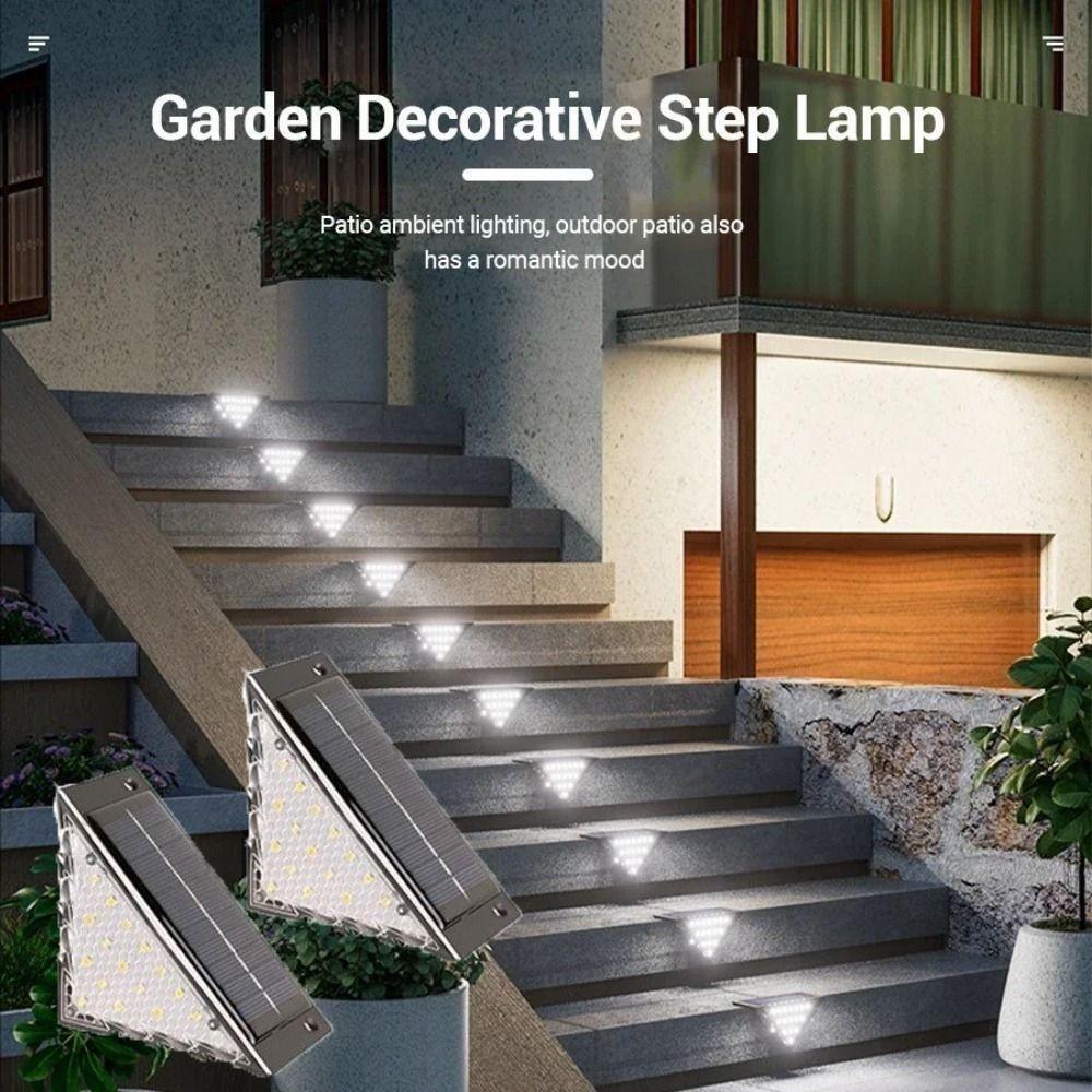 White/Warm Light Outdoor Solar Step Lights Landscape Light Terrace Guardrail Decoration