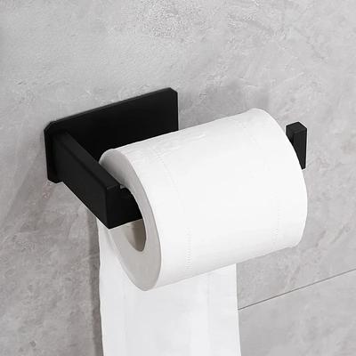 No-drill Stainless Steel Wall-mounted Square Tube Tissue Holder for The Bathroom Wall-mounted Paper Roll Holder