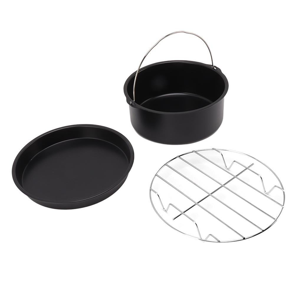 Fryer Accessories Stainless Steel Baking Cake Barrel Pizza Pan Grill Nonstick Coating Dishwasher