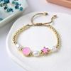 Colorful Drip Oil Smiley Star Beaded Bracelet with Natural Freshwater Pearls