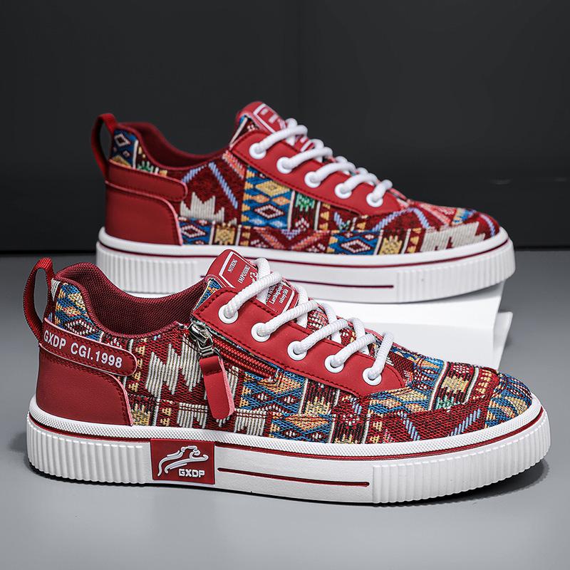 Fashion Fabric Breathable Increased Internal Flat Platform Shoes38-48 New Sneakers Casual Mens Designer Ethnic Style Board Shoes