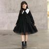 Girls Long Sleeve Dress Toddler Teen Princess Fall Winter Mesh Solid Color Soft Fabric Kids Over 4 Years Old
