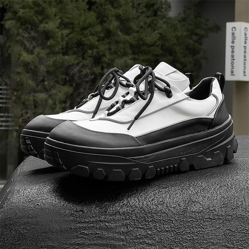 Fashion Street Style Original Men's Sneakers New Arrival Casual Leather Shoes Fashion Trend Male Thick Bottom Shoes Skateboard Footwear