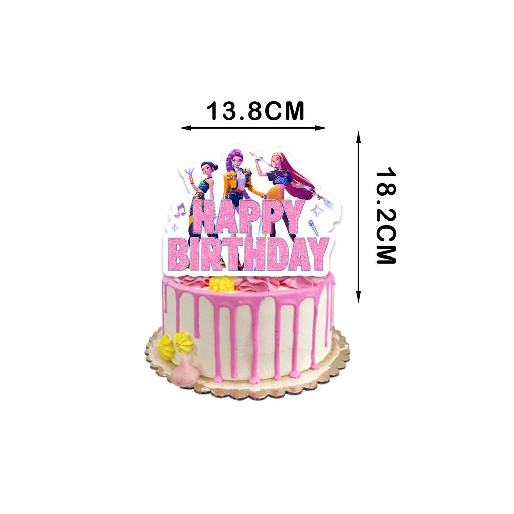 Witch Hunters Themed Birthday Party Decorations KPOP Women's Flag Cake Plug Balloon Spiral Pendant