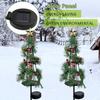 KX4B 2pcs Solar Christmas Tree Garden Stake Lawn Festival New Year Holiday Party