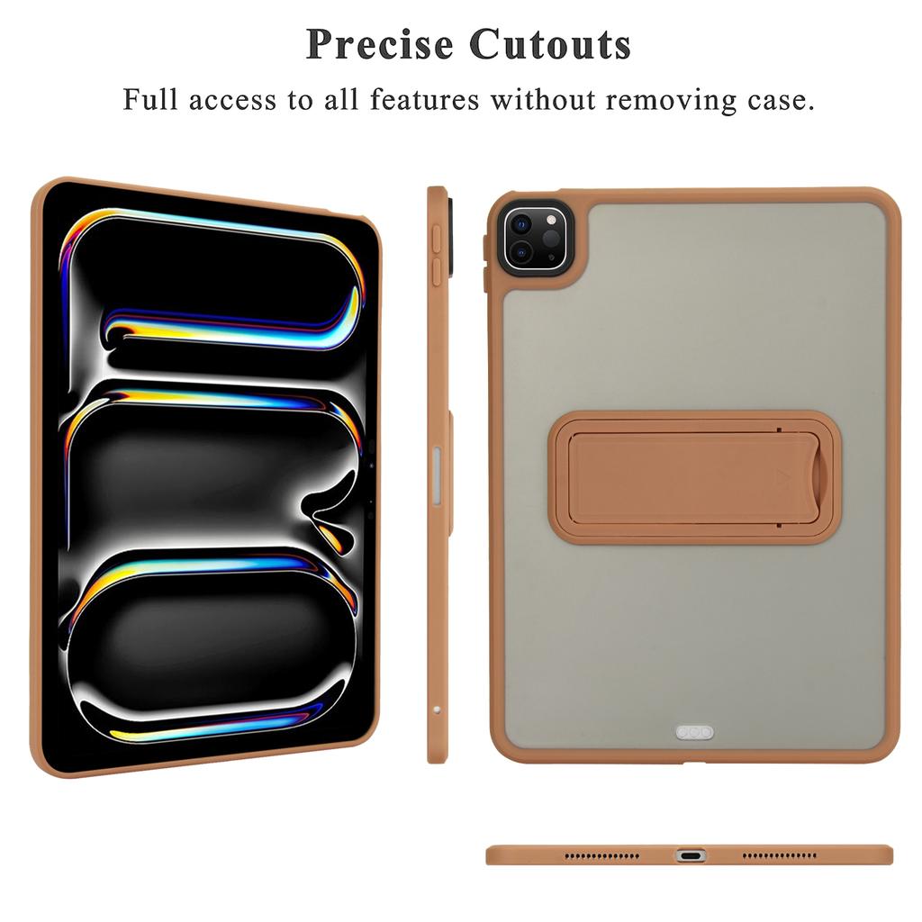 For iPad Pro 12.9 (2022)/(2021)/(2020)/(2018) Case with Kickstand TPU + PC Skin-Touch Tablet Cover
