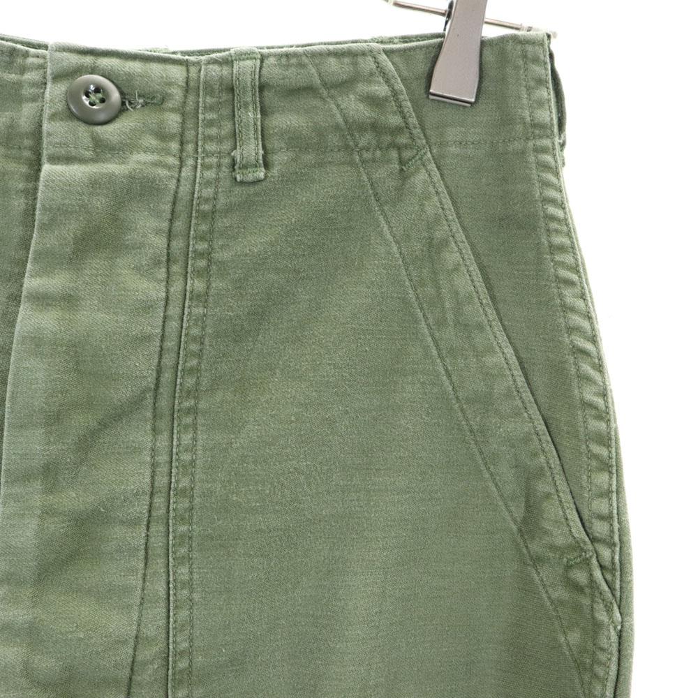 US ARMY 70s DSA Vintage Cotton Satin Baker Pants W30 Military Button Fly Men's Used