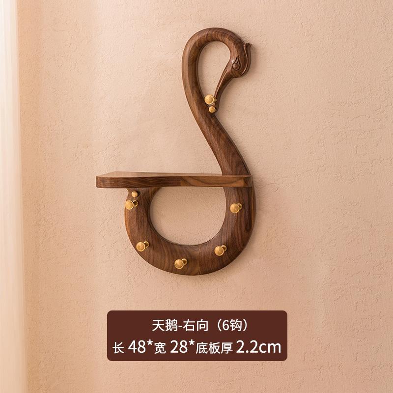 

Swan Shaped Wall Hook, Creative Decorative Coat Rack - Handmade Solid Wood Entryway Organizer for Keys, Hats, Scarves & Robes