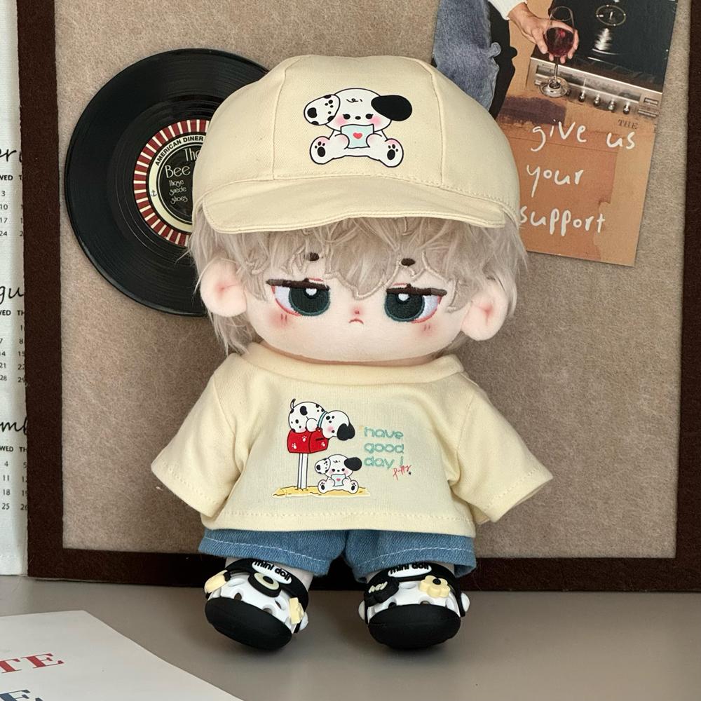 

1 set T-shirt Cotton Doll s Clothes Denim Shorts Plush Doll Clothes Children s Gift 1 set