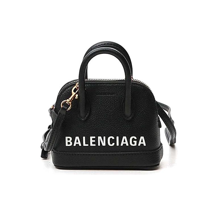 New Balenciaga Ville Cow Leather Dome Bag, Handbag, Crossbody Bag, Shoulder Bag Mini Women's Black 6397561IZ1M1090