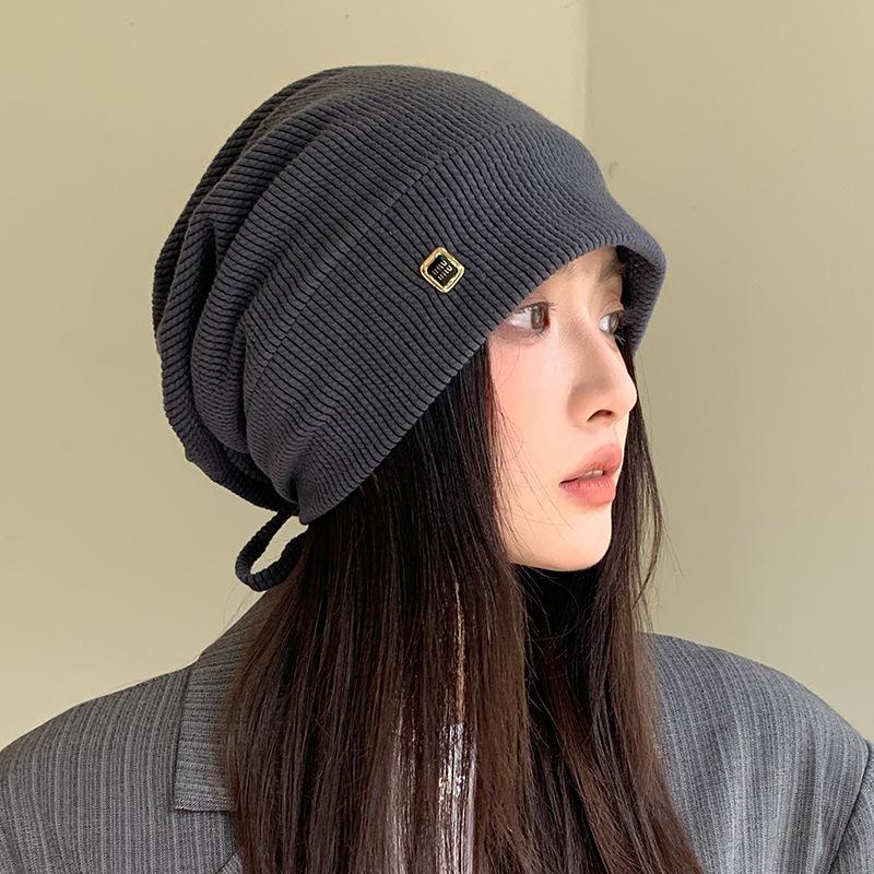 

Универсальная ветрозащитная шапка с защитой ушей в корейском стиле, большой окружности головы, подчеркивающая лицо, маленькая, повседневная, теплая шапка average size