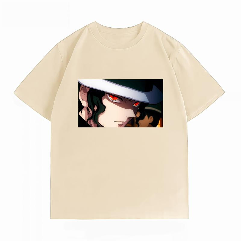 Demon Slayer Muzan Kibutsuji CloseUp Print Tshirt Casual Short Sleeve Cotton Anime Streetwear Unisexs Tshirt