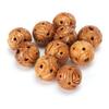 10Pcs Peach Wood Beads Carving for   Bracelet Necklace Crafts Pendants Accessories