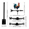 Weathercock Weathervane Wrought Iron Metal Weather Resistant Roof Mount Wind Indicator