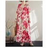 Summer Cotton and Linen Printed Loose and Simple Long Skirt for Women
