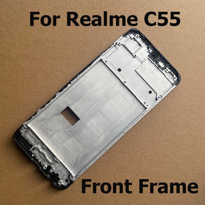 For Realme C55 Middle Frame Front Bezel Lcd Holder Back Housing Case Mid Plate Replacement Front