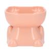 Raised Pet Bowl Prevent Tipping Cartoon Shape Plastic Elevated Cat Bowl for Water Food Pink