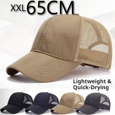 XL 65cm Big Size Men's Summer Mesh Baseball Cap Quick Dry Outdoor Adjustable Snapback Casual Sun Protection Duckbill Cap