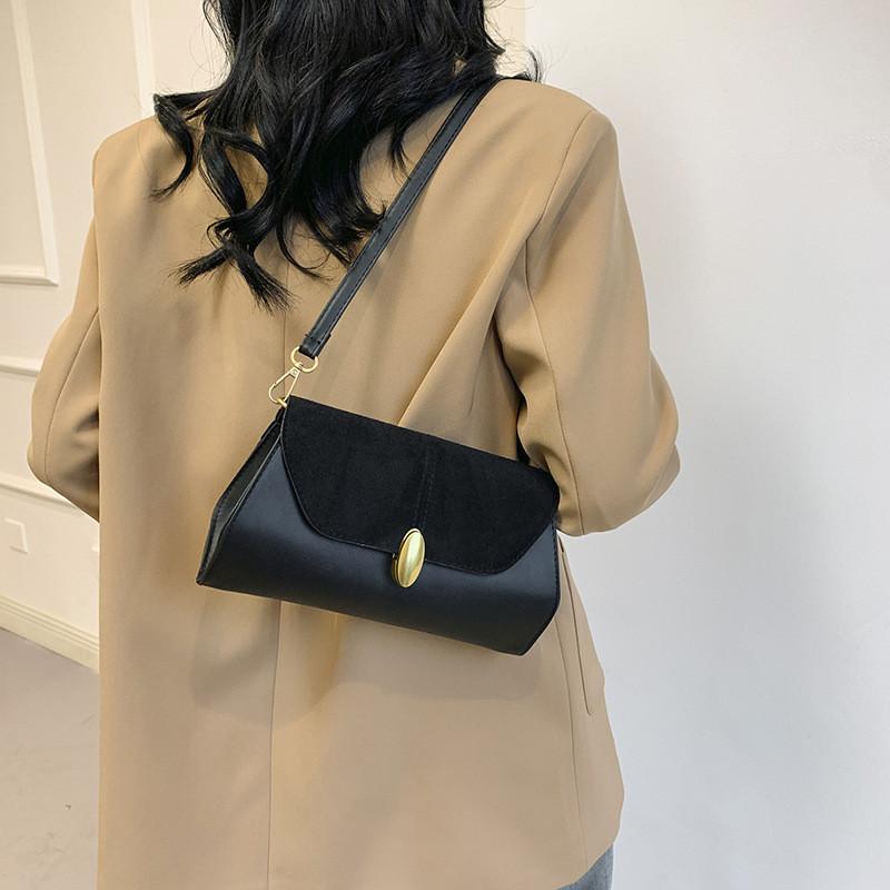 2024 Spring New Simple Casual Single Shoulder Diagonal Crossbody Bag Retro Fashion Small Square Bag Street Trend Pu Women's Armpit Bag