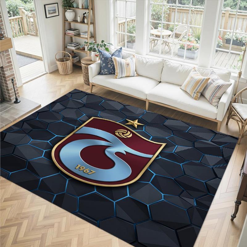 Trabzonspor FC Design Crystal Velvet Carpet Cozy Non?Slip Printed Rug For Bedroom Living Room Entrance