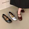 French flat silver Mary Jane single shoes women's shoes 2025 spring and autumn ballet evening shoes black commuter shoes
