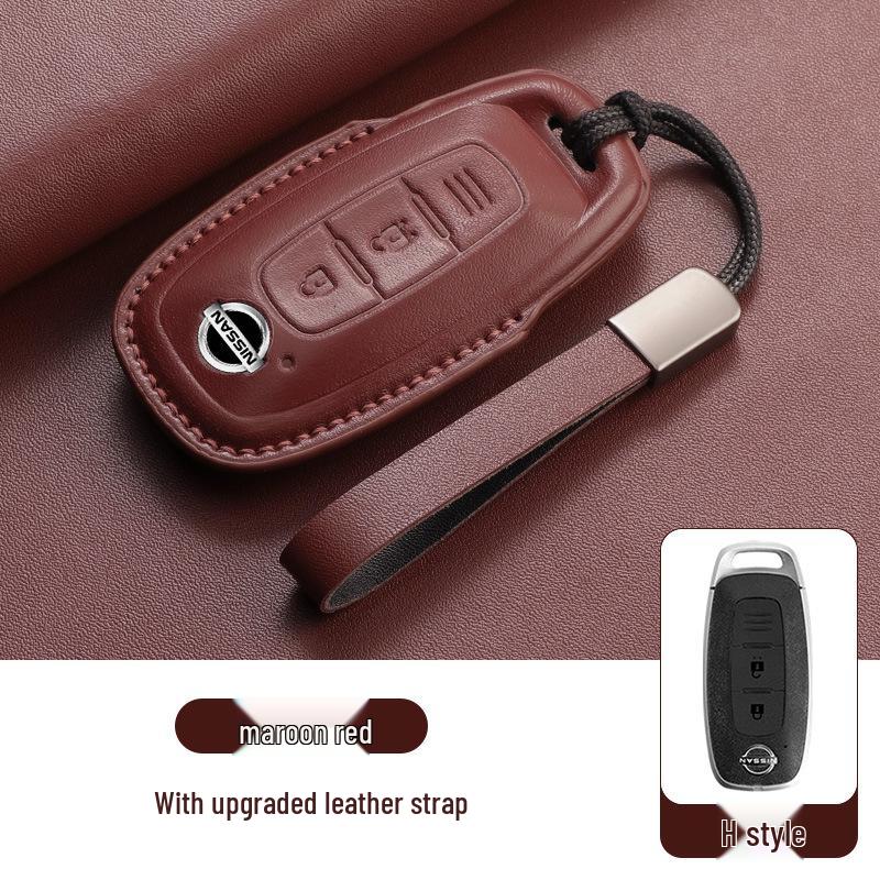 Nissan Altima 23 Model Key Case Suede Leather - Fits 14th Gen Sylphy, Qashqai, X-Trail, Kicks, Murano, Tiida