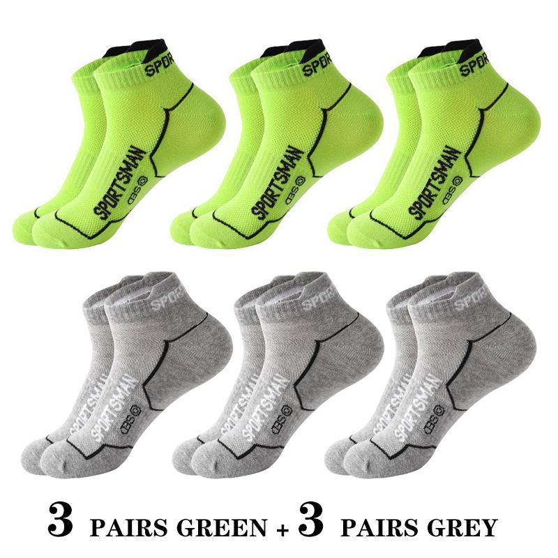 6 Pairs Ankle Socks Men's Mesh Cotton Sports Running Socks Breathable Cushioned Low Cut Thin Socks