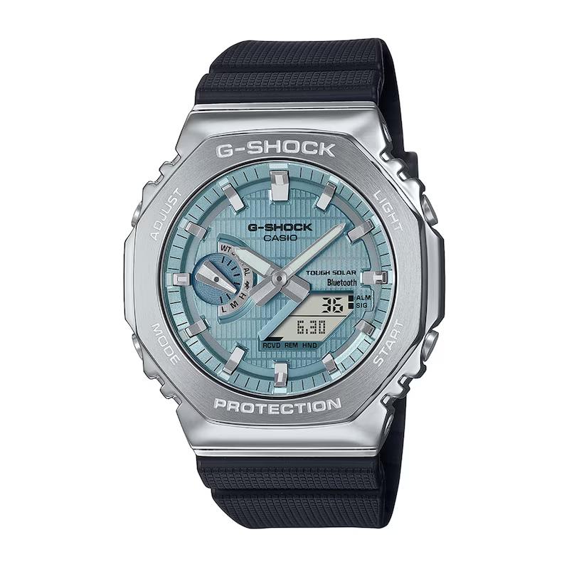 

Casio - Men s Quartz Watch with Silicone Strap and Blue Dial GBM-2100A-1A2PR синий