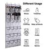 28-Grid Diamond Mesh Hanging Shoe Organizer with Hooks for Back-of-Door Storage