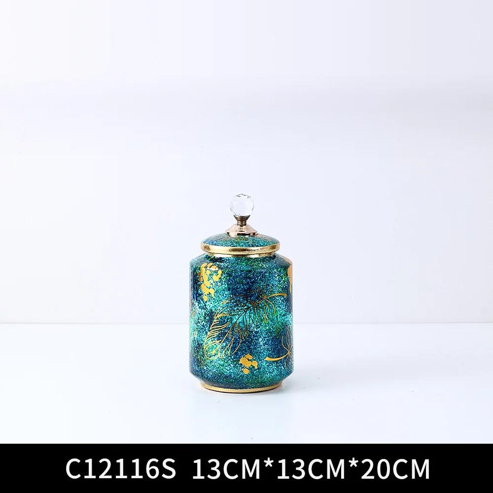 Nordic Light Luxury Ceramic Storage Jar Decoration Living Room Dried Flower Flower Arrangement Accessories Home Decoration Vase