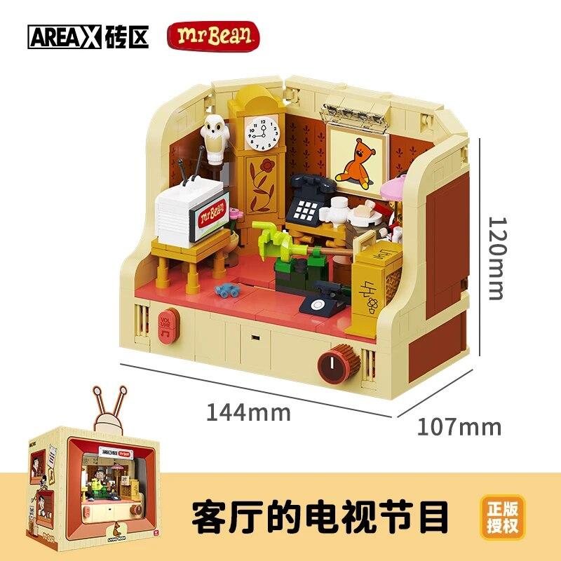 Anime Mr.Bean House Scene Series Building Block Creativity Classic Houses Model Bricks Decoration Puzzle Toy For Kids Gifts