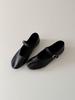 Soft Leather French Minimalist Round Toe Mary Jane Flats for Women with Buckle Strap