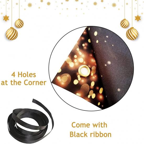 Happy New Year Banner for 2026 Party Decoration, Blackgold New Year Eve Banner Photo Backdrop Party Supplies (HAPPY NEW YEAR)