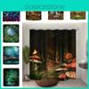 Exquisite Dreamy Forest Mushroom Swing Pattern Shower Curtain