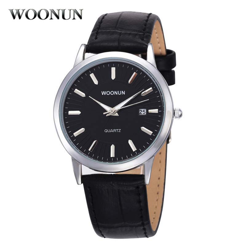 

Fashion Casual Business Watch Men Gold Watches Brown Leather Band Auto Date Quartz Wristwatches Ultra Thin Mens Watches