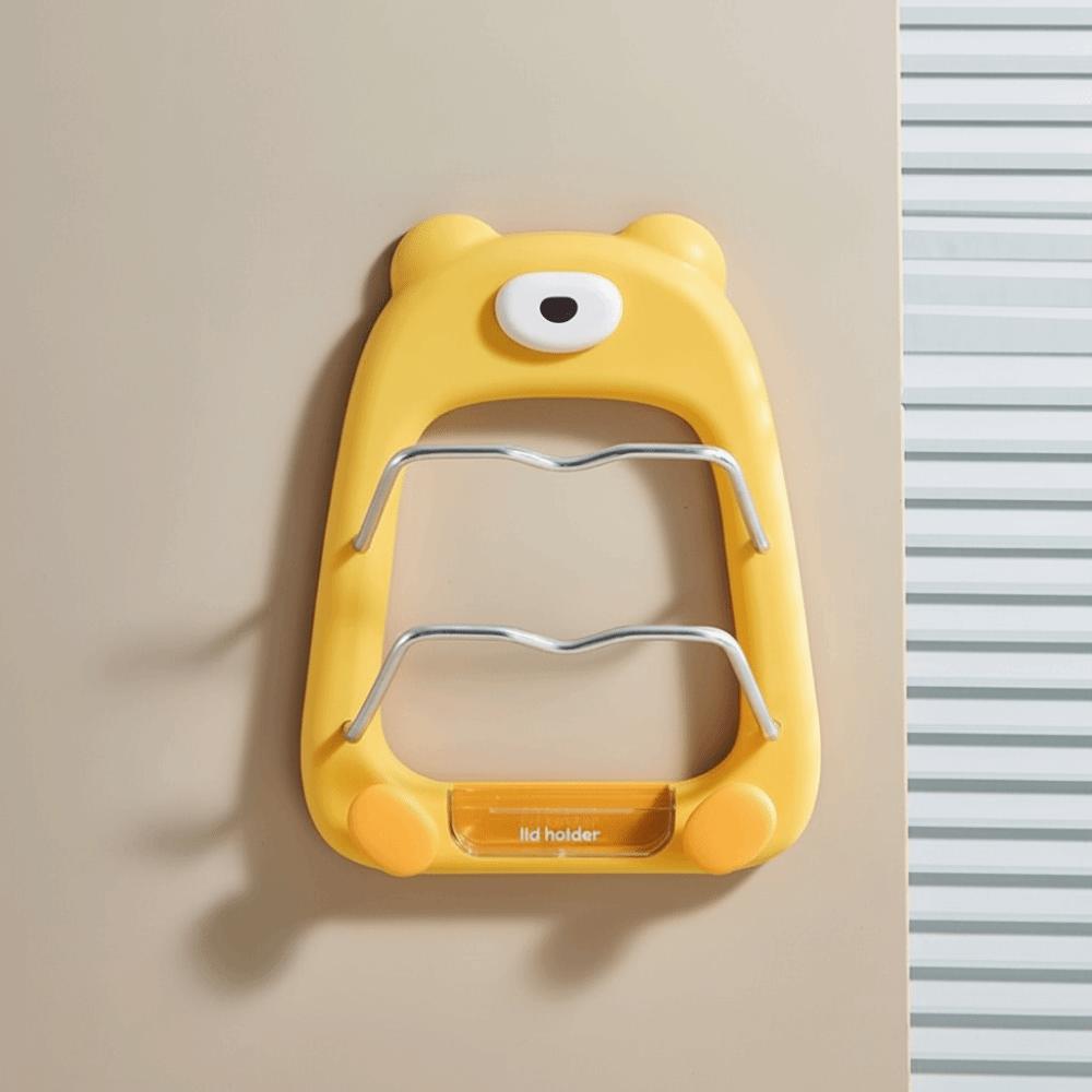 Suction Cup Pan Cover Storage Holder 2-Tier Kitchen Storage Rack Pot Lid Organizer Kitchen