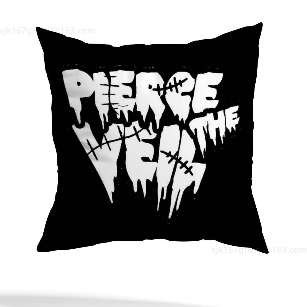 P-Pierce The Veil Music Pillow Case Sofa Living Room Bedroom Headboard Backrest Cushion Square Cushion Nap Time