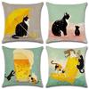 Classic Cat Design Pillow Cushion Cover For Bedroom And Living Room Decor