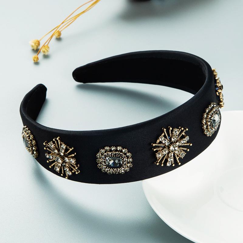 

Женская повязка для волос в стиле ретро, ​​дворцовый стиль, барочный обруч с водными битами, классические аксессуары для волос OneSize чёрный