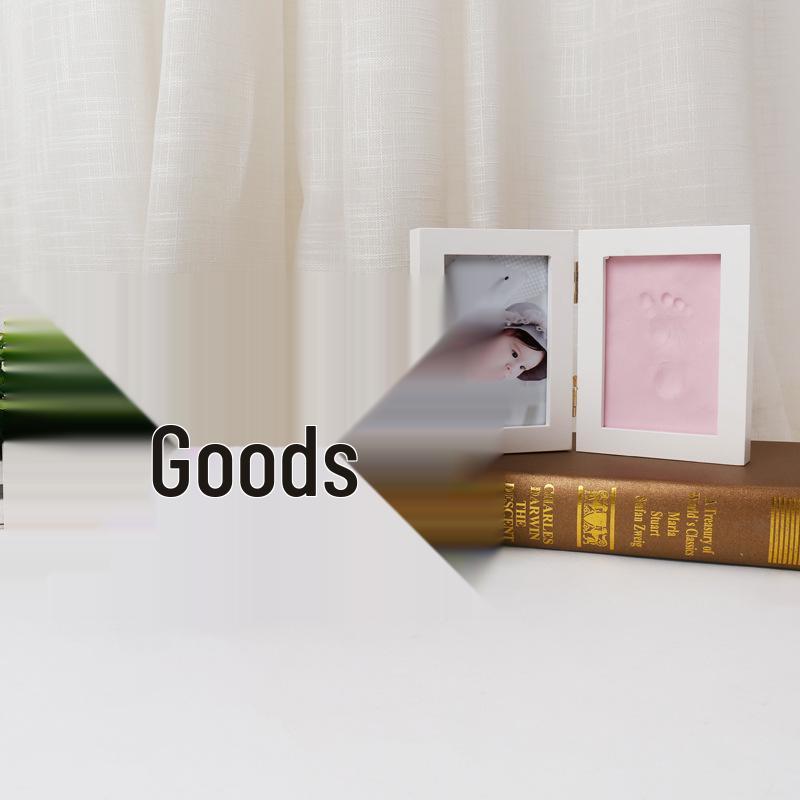 Baby's First Month Wooden Hand & Footprint Clay Frame with Photo Space